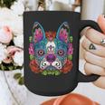 Boston Terrier Sugar Skull Dog Day Of The Dead Graphic Print Coffee Mug, funny design