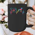 Boston Terrier Tie Dye Heartbeat Love Dog Men Women Graphic Print Coffee Mug, funny design