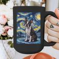 Boston Terrier Van Gogh Starry Night Graphic Print Coffee Mug, funny design