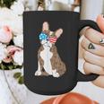 Brindle Boston Terrier Dog Patriotic Shirt USA Flag Graphic Print Coffee Mug, Patriotic Boston Terrier Gifts, funny design
