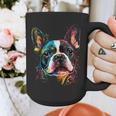 Cute Boston Terrier Puppy Dog Art Lover Unique Painting For Men Women Kids Graphic Print Coffee Mug, funny design