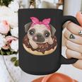 Cute Pug Shirt Donut Girls Dog Graphic Print Coffee Mug, funny design
