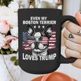 Even My Boston Terrier Loves Trump Trump Supporter Dog Lover Graphic Print Coffee Mug, funny design