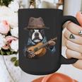 Guitar Shirt Boston Terrier Dog Playing Acoustic Guitar Graphic Print Coffee Mug, funny design