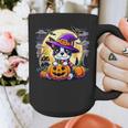 Halloween Boston Terrier Dog Breed With Jack O' Lantern Art Graphic Print Coffee Mug, Boston Terrier Halloween Gifts, funny design
