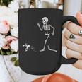 Halloween Boston Terrier And Skeleton Graphic Print Coffee Mug, Boston Terrier Halloween Gifts, funny design