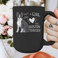 Just A Girl Who Loves Her Boston Terrier Puppy Love Graphic Print Coffee Mug, funny design
