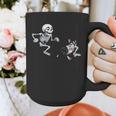 Skeleton Chasing Dog Boston Terrier Halloween Pet Lover Graphic Print Coffee Mug, Boston Terrier Halloween Gifts, funny design