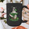 St Patrick's Day Leprechaun Boston Terrier Dog Shamrock For Men Women Kids Graphic Print Coffee Mug, funny design