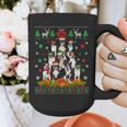 Ugly Sweater Christmas Tree Boston Terrier Dog Xmas Pajama Graphic Print Coffee Mug, Boston Terrier Christmas Gifts, funny design