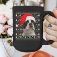 Ugly Xmas Sweater Santa Boston Terrier Dog Christmas For Men Women Kids Graphic Print Coffee Mug, Boston Terrier Christmas Gifts, funny design