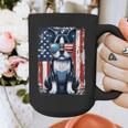 Vintage Boston Terrier Dog American USA US Flag Pets Lovers Graphic Print Coffee Mug, American Boston Terrier Gifts, funny design