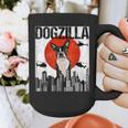 Vintage Japanese Dogzilla Boston Terrier Graphic Print Coffee Mug, funny design