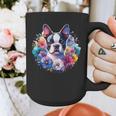 Watercolor Floral Boston Terrier Mama Dog Lover Mother's Day Graphic Print Coffee Mug, funny design