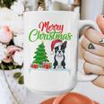 Boston Terrier Christmas Tree Lights Xmas Dog Lover Graphic Print Coffee Mug, Boston Terrier Christmas Gifts, funny design
