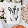 Boston Terrier Dog Raising Paw Idea Men Women Graphic Print Coffee Mug, funny design