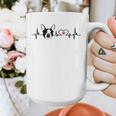 Boston Terrier Heartbeat Heart Line Graphic Print Coffee Mug, funny design