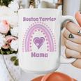 Boston Terrier Mama Cute Rainbow Paw Heart Shape Graphic Print Coffee Mug, funny design