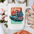 Boston Terrier Merry Christmas Tree Truck Santa Dog X-Mas Graphic Print Coffee Mug, Boston Terrier Christmas Gifts, funny design