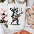 Dog Playing Guitar Singing Boston Terrier For Men Women Girls Kids Graphic Print Coffee Mug, funny design