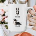 Inhale Exhale Yoga Boston Terrier Tshirt Graphic Print Coffee Mug, funny design