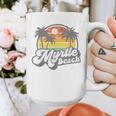 Myrtle Beach South Carolina Retro 70s Vintage Vacation Graphic Print Coffee Mug, funny design