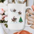 Xmas Lighting Tree Santa Riding Boston Terrier Christmas Graphic Print Coffee Mug, Boston Terrier Christmas Gifts, Boston Terrier Riding Gifts, funny design