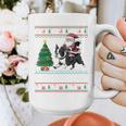 Xmas Tree Lighting Santa Riding Boston Terrier Christmas Graphic Print Coffee Mug, Boston Terrier Christmas Gifts, Boston Terrier Riding Gifts, funny design