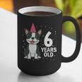 6 Years Old Birthday Boston Terrier Dog Lover 6th Party Kid Graphic Print Coffee Mug, funny gift