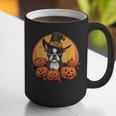 Boston Terrier Bostie Dog Breed Pet Halloween Pumpkins Graphic Print Coffee Mug, Boston Terrier Halloween Mugs, funny gift
