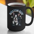 Boston Terrier Boy Cute Cartoon Dog Owner Pet Boston Terrier Graphic Print Coffee Mug, funny gift