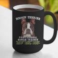 Boston Terrier Brindle Dog Professional Human Trainer Graphic Print Coffee Mug, funny gift