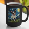 Boston Terrier Dog Starry Night Painting Graphic Print Coffee Mug, funny gift