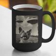 Boston Terrier Dog UFO Alien Extraterrestrial Selfie Graphic Print Coffee Mug, funny gift