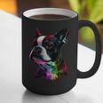 Boston Terrier Lovers Colorful Pop Art Boston Terrier Graphic Print Coffee Mug, funny gift