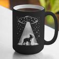 Boston Terrier Mom Dad Dog Alien UFO For Men Women Graphic Print Coffee Mug, Boston Terrier Dad Mugs, Boston Terrier Mom Mugs, funny gift