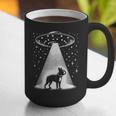 Boston Terrier Mom Dad Dog Alien UFO Graphic Print Coffee Mug, Boston Terrier Dad Mugs, Boston Terrier Mom Mugs, funny gift