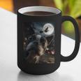 Boston Terrier Selfie Full Moon Flying Witch Halloween Dog Graphic Print Coffee Mug, Boston Terrier Halloween Mugs, funny gift