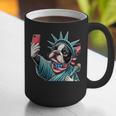 Boston Terrier Selfie Statue Of Liberty 4th Of July American Graphic Print Coffee Mug, American Boston Terrier Mugs, Boston Terrier 4th Of July Mugs, funny gift