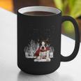 Boston Terrier In The Snow Merry Christmas Winter Graphic Print Coffee Mug, Boston Terrier Christmas Mugs, funny gift