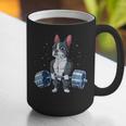 Boston Terrier Weightlifting Deadlift Men Fitness Gym Graphic Print Coffee Mug, Boston Terrier Gym Mugs, funny gift
