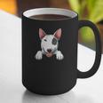 Bull Terrier Pocket Bull Terrier Peeking Out Pocket Graphic Print Coffee Mug, funny gift