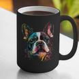 Cute Boston Terrier Puppy Dog Art Lover Unique Painting For Men Women Kids Graphic Print Coffee Mug, funny gift