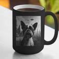 Dog Mom Dad Alien Selfie Boston Terrier UFO For Men Women Graphic Print Coffee Mug, Boston Terrier Dad Mugs, Boston Terrier Mom Mugs, funny gift