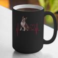 Heartbeat Boston Terrier Dog Graphic Print Coffee Mug, funny gift