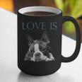 Love Is Boston Terrier Bostie Graphic Print Coffee Mug, funny gift