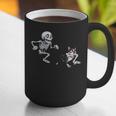 Skeleton Chasing Dog Boston Terrier Halloween Pet Lover Graphic Print Coffee Mug, Boston Terrier Halloween Mugs, funny gift