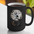 Spooky Halloween Moon Boston Terrier Boston Bull Bostie Graphic Print Coffee Mug, Boston Terrier Halloween Mugs, funny gift
