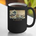 Surfing Boston Terrier Kanagawa Wave Japanese Dog For Men Women Kids Graphic Print Coffee Mug, funny gift