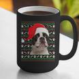 Ugly Xmas Sweater Santa Boston Terrier Dog Christmas For Men Women Kids Graphic Print Coffee Mug, Boston Terrier Christmas Mugs, funny gift